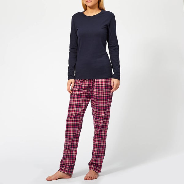 Tommy Hilfiger Women's Check Pyjama Set - Pink/Blue