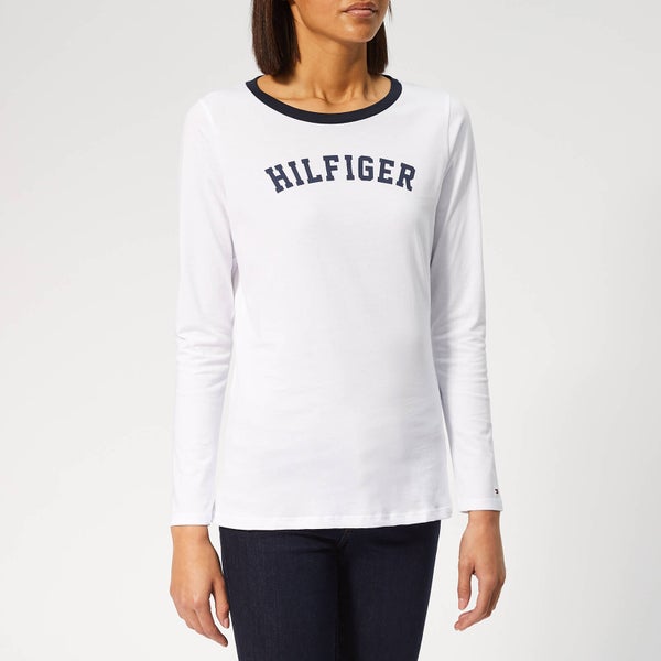 Tommy Hilfiger Women's Long Sleeve Logo T-Shirt - White