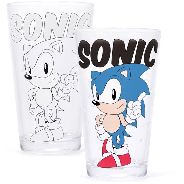 Sonic The Headgehog Glas mit Farbwechsel