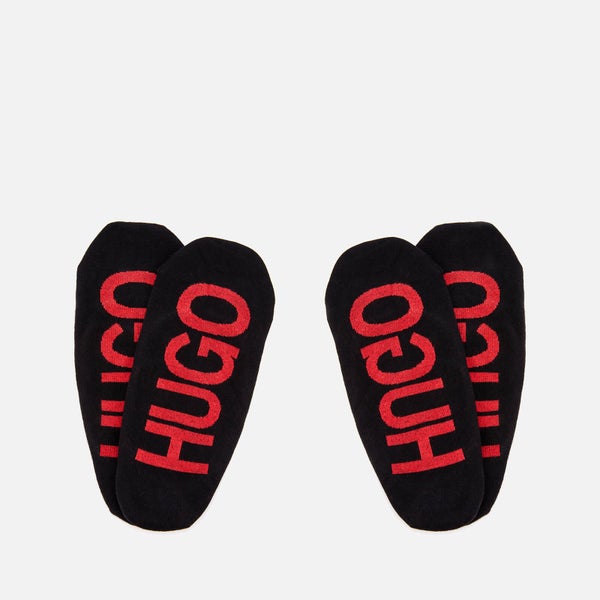 HUGO Men's 2 Pack Logo Invisible Socks - Black