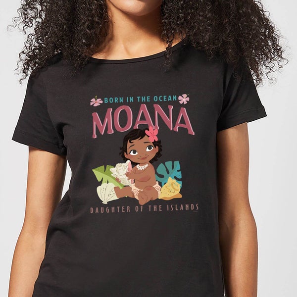 T-Shirt Femme Born In The Ocean Vaiana, la Légende du bout du monde Disney - Noir