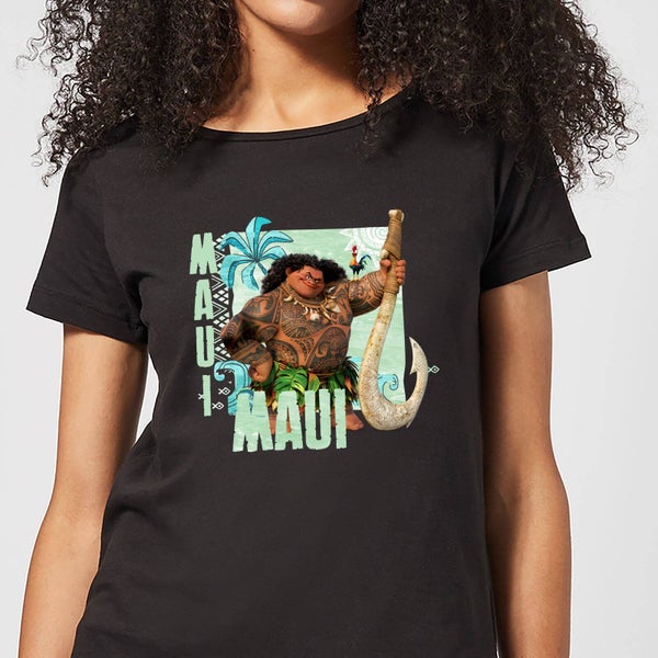 T-Shirt Femme Maui Vaiana, la Légende du bout du monde Disney - Noir