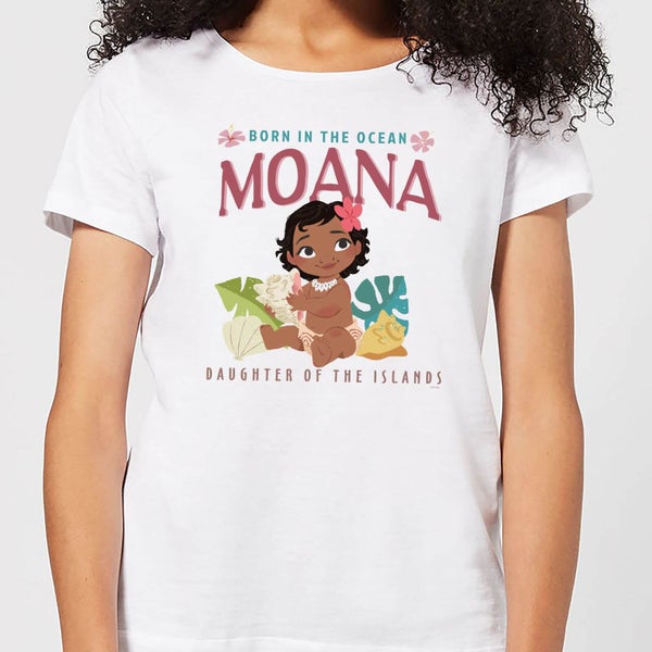 Moana Born In The Ocean Dames T-shirt - Wit