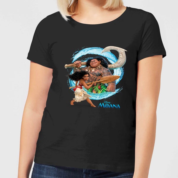 T-Shirt Femme Vague Vaiana, la Légende du bout du monde Disney - Noir
