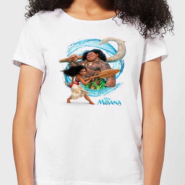 T-Shirt Femme Vague Vaiana, la Légende du bout du monde Disney - Blanc