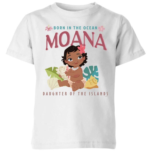 T-Shirt Enfant Born In The Ocean Vaiana, la Légende du bout du monde Disney - Blanc
