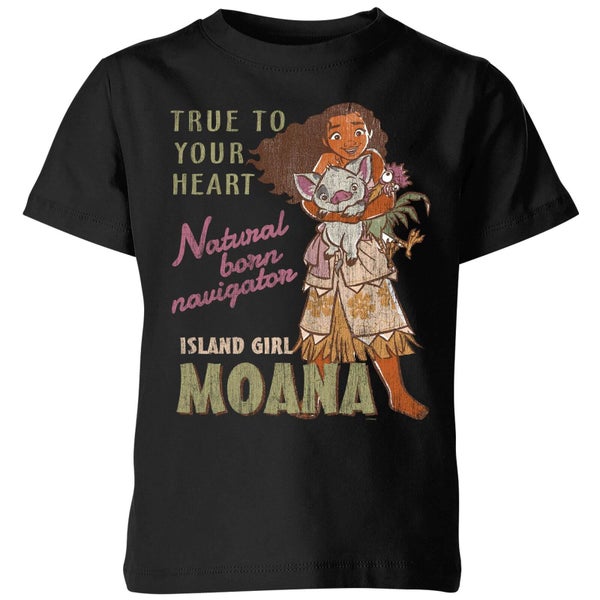 Moana Natural Born Navigator Kinder T-shirt - Zwart