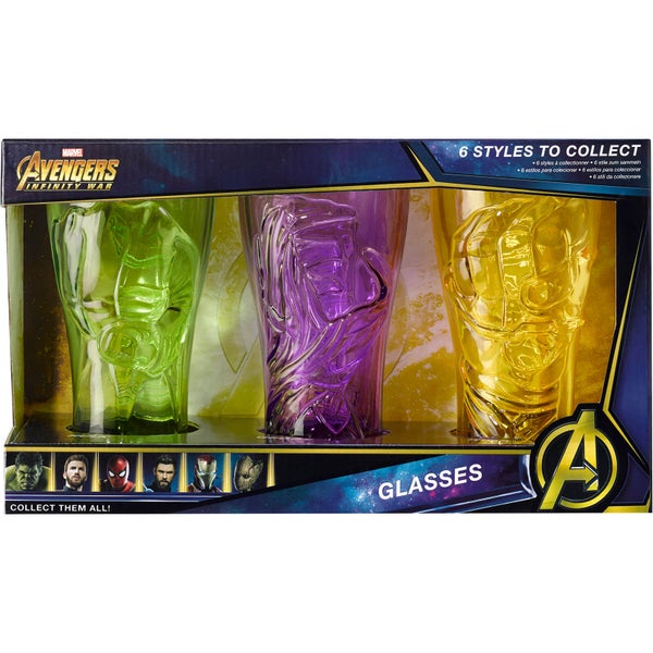 Meta Merch Marvel Infinity Stone Glasses - The Hulk, Thor and Groot