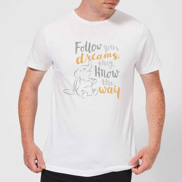 T-Shirt Homme Follow Your Dreams Dumbo Disney - Blanc