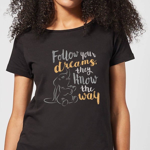 T-Shirt Femme Follow Your Dreams Dumbo Disney - Noir