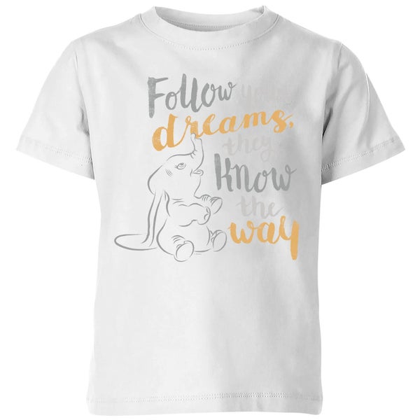 T-Shirt Enfant Follow Your Dreams Dumbo Disney - Blanc
