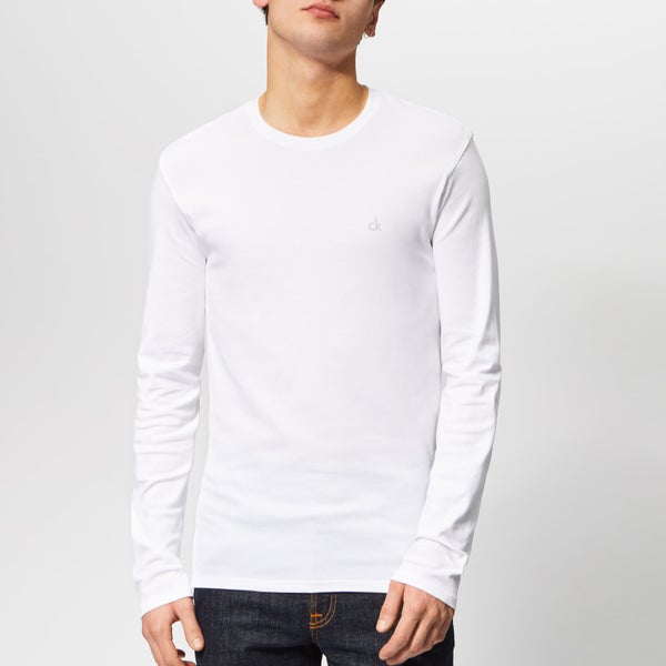 Calvin Klein Men's Long Sleeve Crew Neck T-Shirt - White