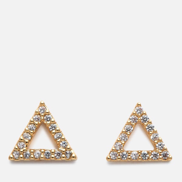 Astrid & Miyu Women's Tuxedo Triangle Earrings - Gold