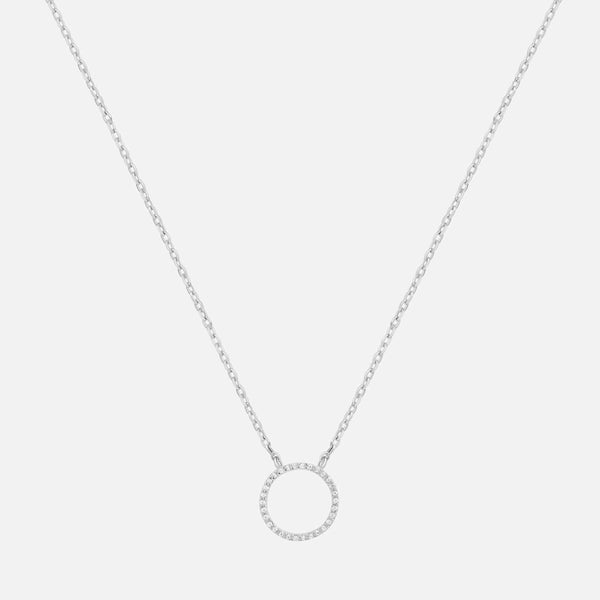 Astrid & Miyu Women's Tuxedo Circle Necklace - Silver