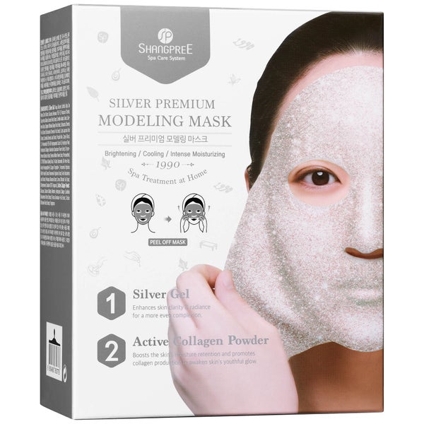 SHANGPREE Silver Premium Modeling Mask with Bowl and Spatula modelująca maska do twarzy z miseczką i szpatułką 50 ml