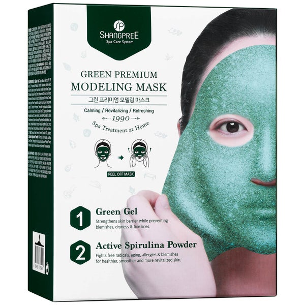 SHANGPREE Green Premium Modeling Mask with Bowl and Spatula modelująca maska do twarzy z miseczką i szpatułką 50 ml