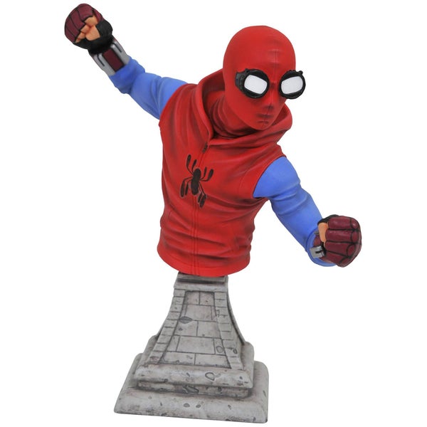 Diamond Select Marvel Spider-Man Homecoming, Statue als Büste im Design des selbstgemachten Anzugs, 15 cm