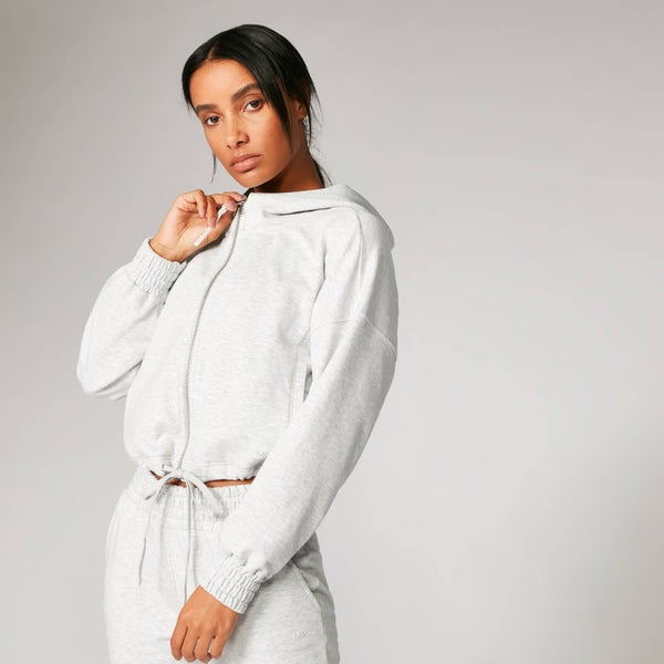 Revive Cropped Hoodie - Graumeliert - XS