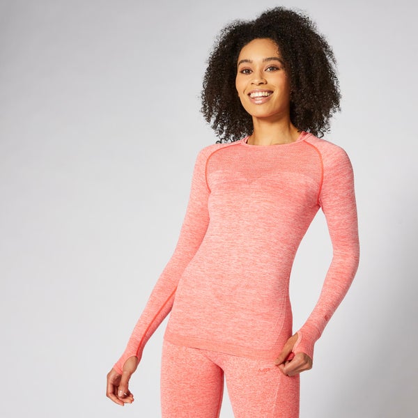 MP Inspire Seamless Long Sleeve Top - Hot Coral - XS