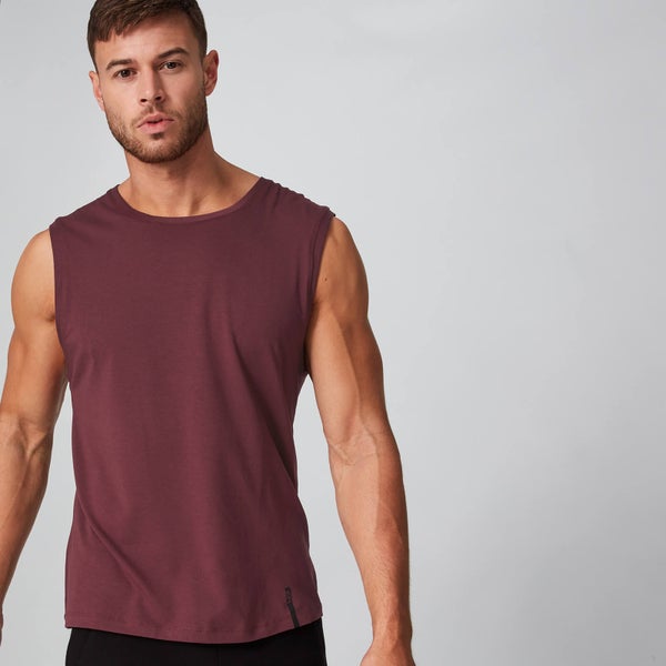 Luxe Classic Sleeveless T-Shirt - Oxblood - XS