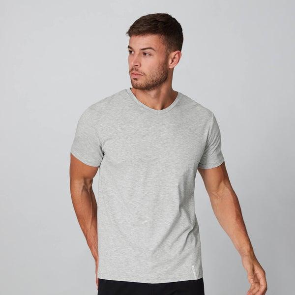 Luxe Classic V-Neck T-Shirt - Silver - XS