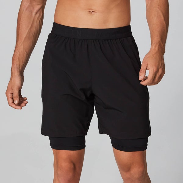 MP Men's Power Double-Layered Shorts - Black - XS
