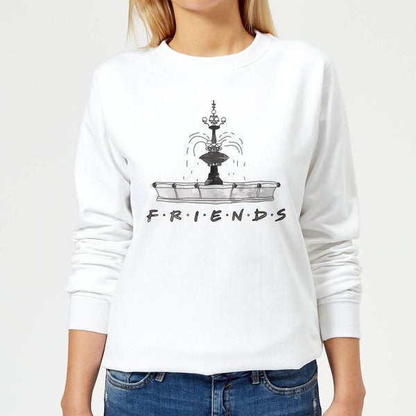 Friends Fountain Sketch Women's Sweatshirt - White