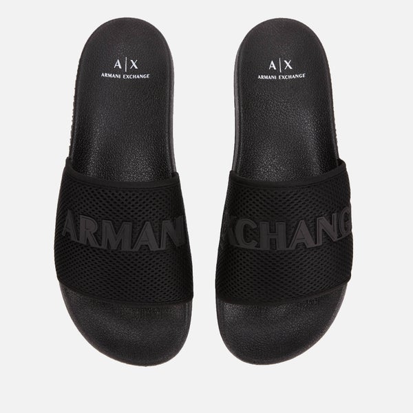 Armani Exchange Men's Mesh Slide Sandals - Black