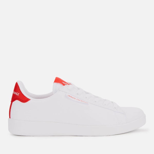 Armani Exchange Women's Canvas Low Top Trainers - White/Red