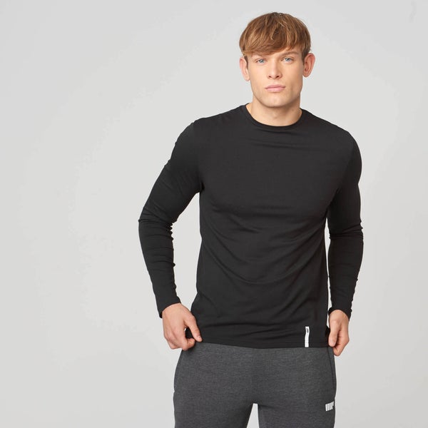 Myprotein Luxe Classic Long Sleeve Crew - Black