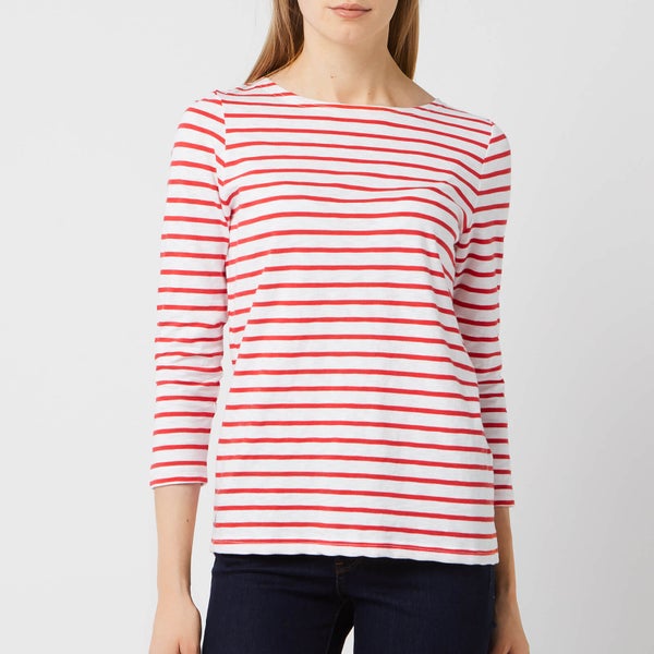 Joules Women's Harbourlight Jersey Top - White Red Stripe