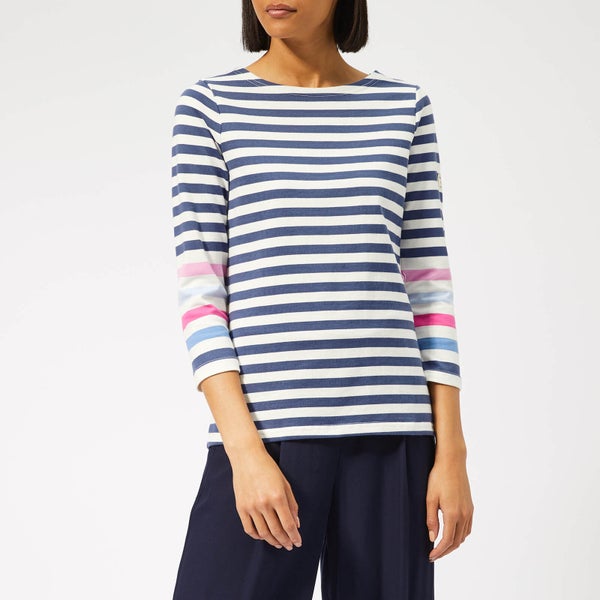 Joules Women's Harbour Jersey Top - Cream/Blue/Stripe