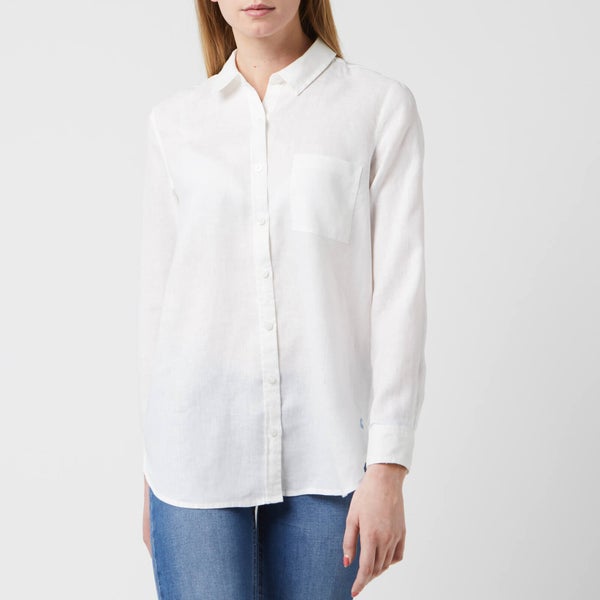 Joules Women's Jeanne Longline Linen Shirt - White
