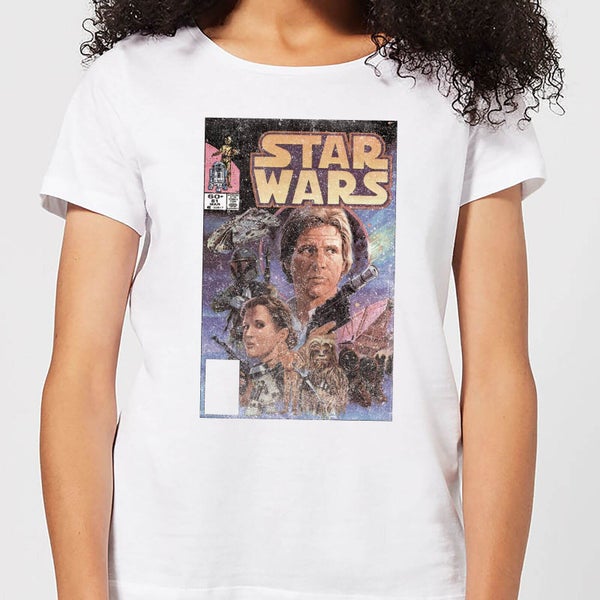 T-Shirt Femme Couverture Comics Star Wars Classic - Blanc