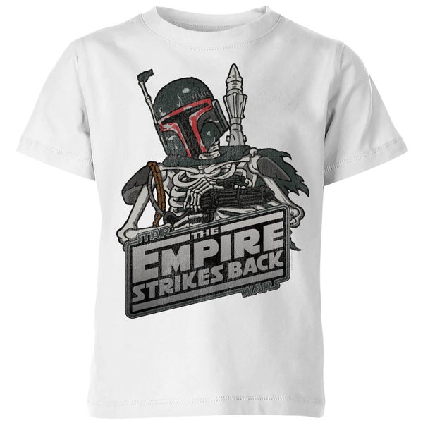 T-Shirt Enfant Boba Fett Skeleton Star Wars Classic - Blanc