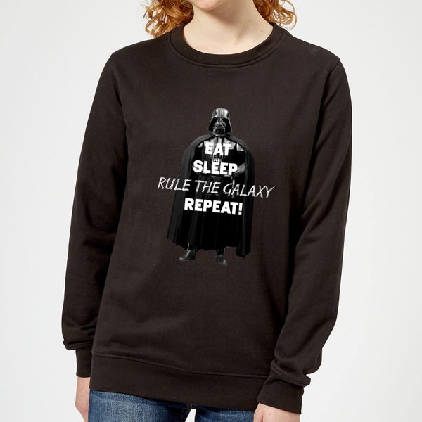 Star Wars Eat Sleep Rule The Galaxy Repeat Women's Sweatshirt - Black