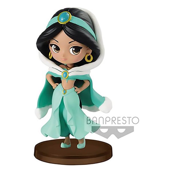 Banpresto Q Posket Disney-Prinzessinnen Minifigur Jasmin aus „Aladdin“ 7 cm (Winterkleid)