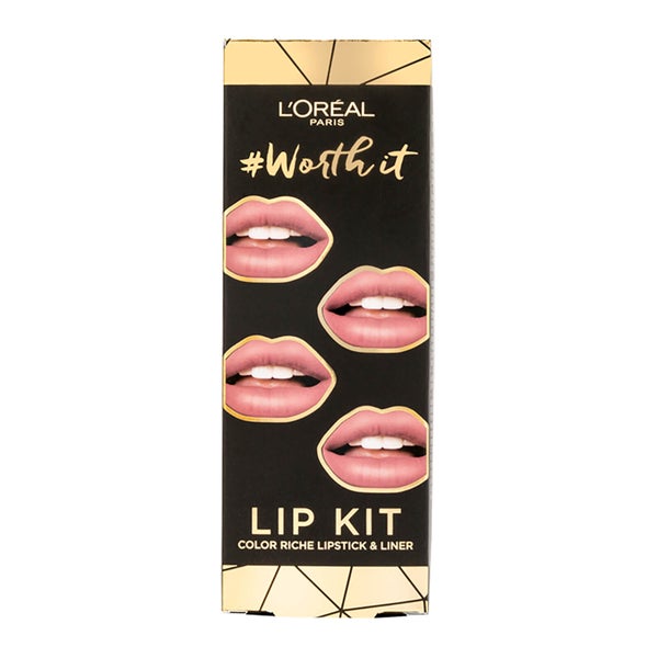 L'Oréal Paris Worth It Nude Lipstick and Liner Lip Kit (Worth £13.98)