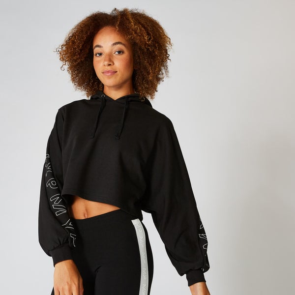 MP Icon Cropped Hoodie - Black Solid
