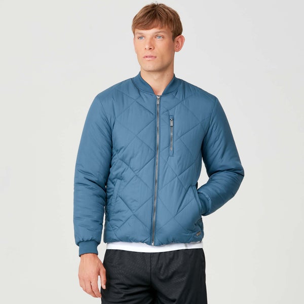 MP Men's Pro-Tech Quilted Bomber Jacket - Petrol Blue