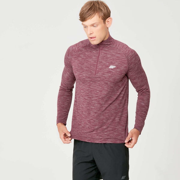 Performance 1/4 Zip Top - Burgundy Marl