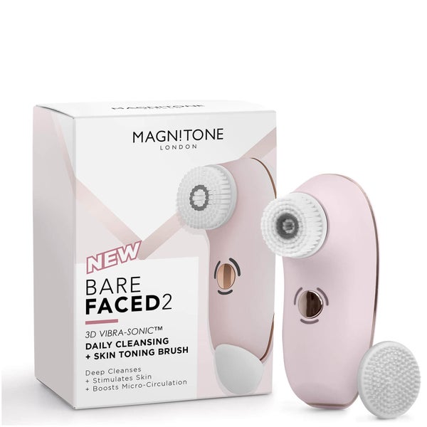 MAGNITONE London BareFaced 2 Daily Cleansing and Skin Toning Brush – Pink
