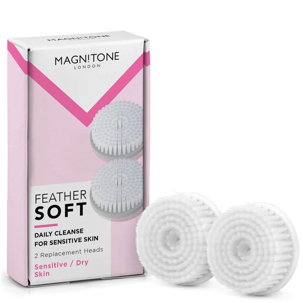 Magnitone London Barefaced 2 Feathersoft testina detergente quotidiana per il viso - confezione da 2