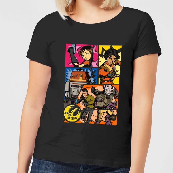 T-Shirt Femme Comic Strip Star Wars Rebels - Noir