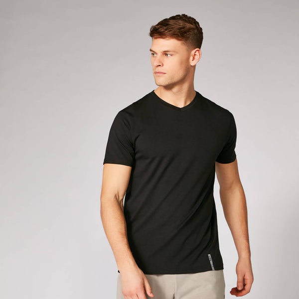 Luxe Classic V-Neck T-Shirt - Black - XXL