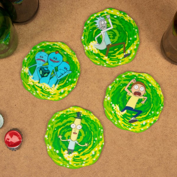 Rick and Morty 3D Coasters