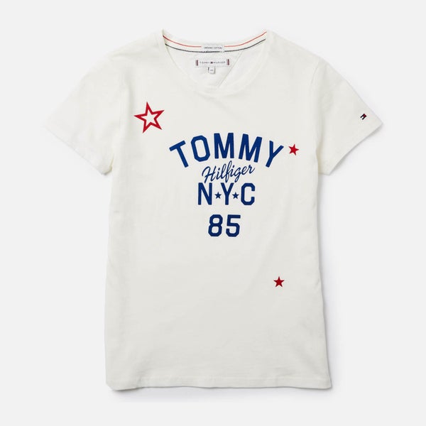 Tommy Hilfiger Girls' Essential Tommy Logo T-Shirt - Snow White