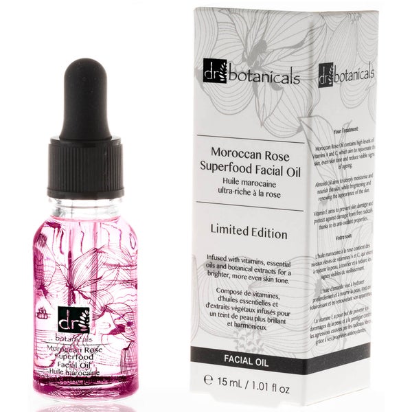 Dr Botanicals Limited Edition Print Moroccan Rose Superfood Facial Oil 15ml (Free Gift)