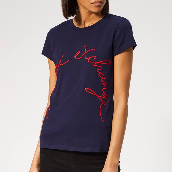 Armani Exchange Women's Brand Logo T-Shirt - Navy