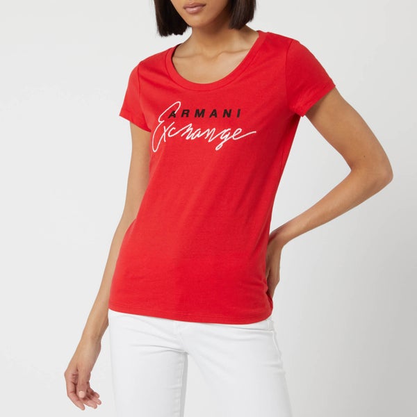 Armani Exchange Women's Brand T-Shirt - Red